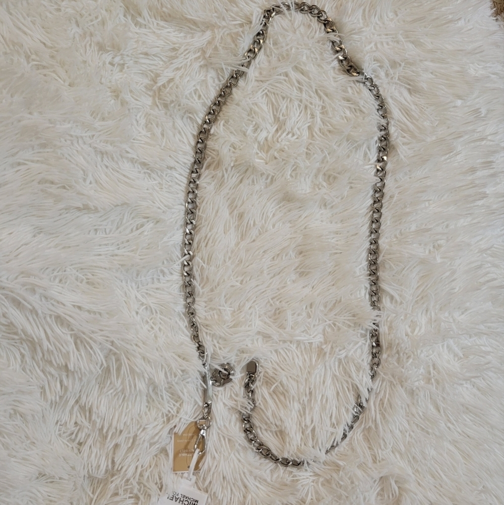 Women's Micheal Kors Logo Metal Chain Belt Y2k